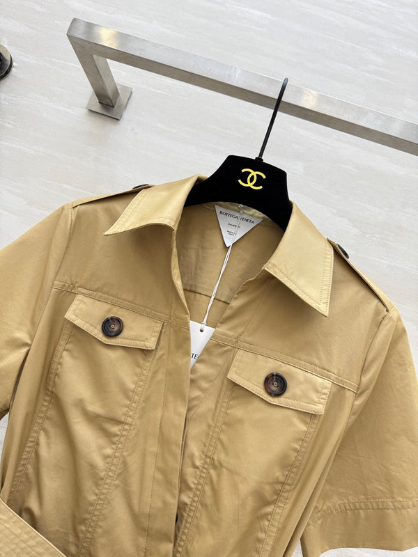 BV Shirt Dress In Yellow Cotton
