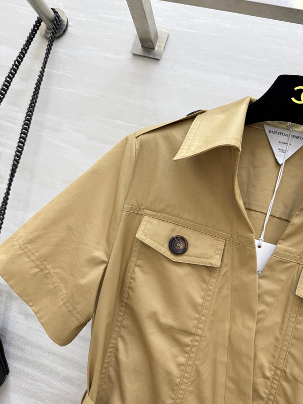 BV Shirt Dress In Yellow Cotton