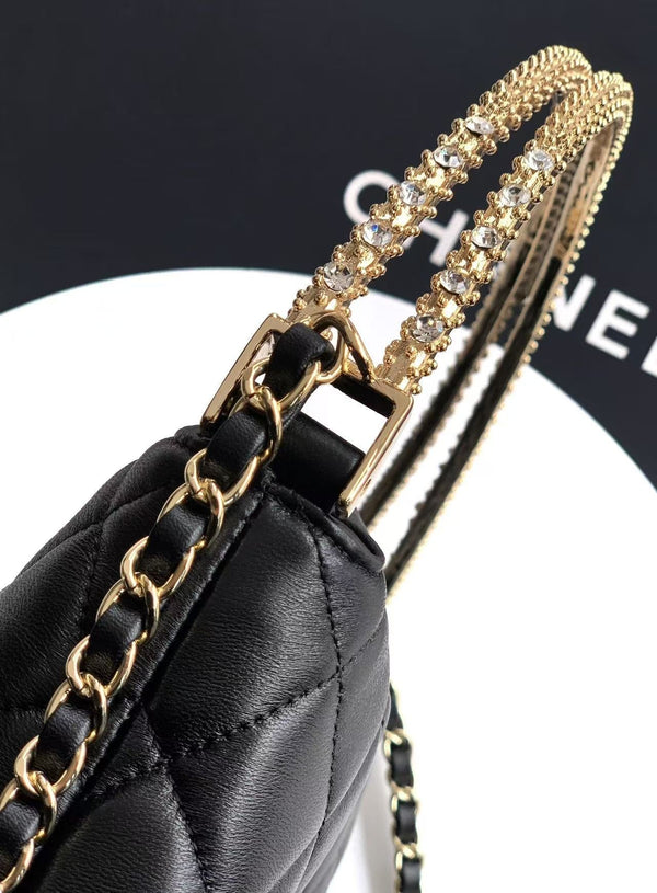 CC 25 Hobo Mini Handle Bag Black Caviar
