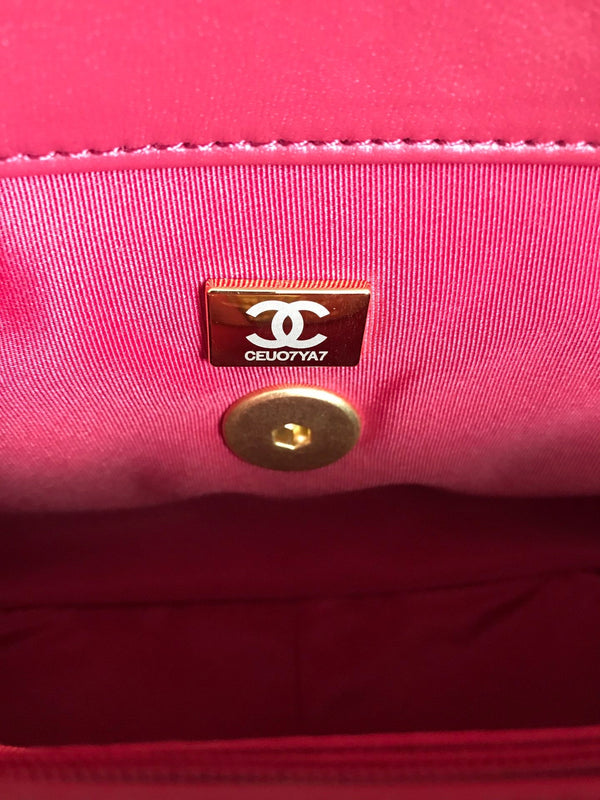 19 FLAP BAG 26 BURGUNDY LAMBSKIN