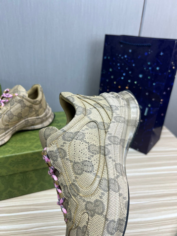 GG RUN LIGHT GREEN LEATHER SNEAKERS
