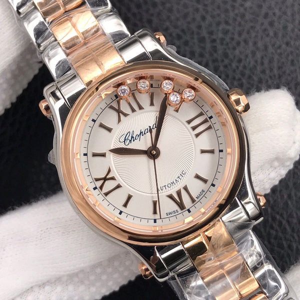 HAPPY DIAMOND TWO TONE WHITE DIAL