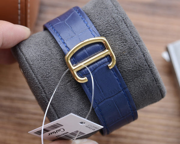 SANTOS DE CARTIE 39MM GOLD CASE LEATHER STRAP