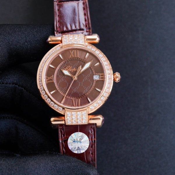IMPERIALE 36MM AUTOMATIC ROSE GOLD CASE LEATHER STRAP