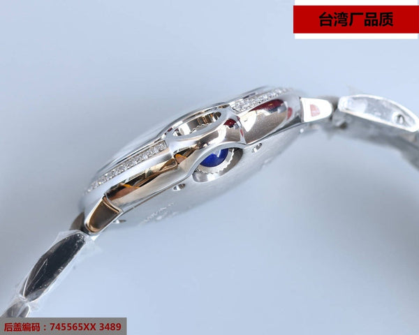 BALLON BLEU 33MM STEEL ICE BLUE DIAL DIAMOND BEZEL