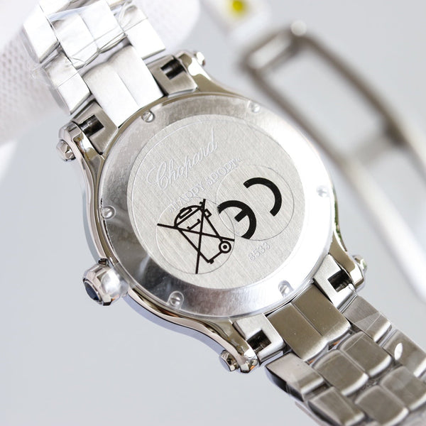 HAPPY SPORT 33MM QUARZ GOLD STEEL MOP DIAL