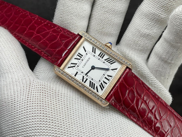 TANK LOUIS DE CARTIER QUARTZ GOLD CASE DIAMOND BEZEL