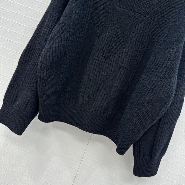 HM Letter Sweater in Black Cashmere