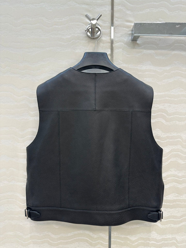 HM 25S Vest in Black Lambskin 297455