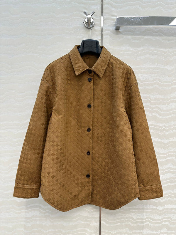 BV Shirt Jacket in Brown Cowhide Suede