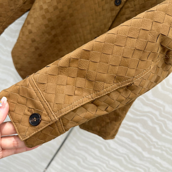 BV Shirt Jacket in Brown Cowhide Suede