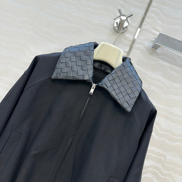 BV 25S Jacket Sheepskin Neck in Black Cotton