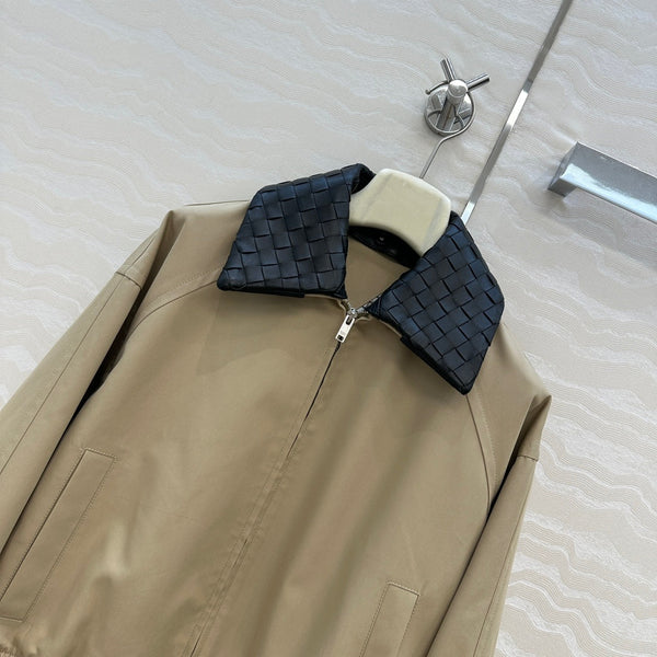 BV 25S Jacket Sheepskin Neck in Beige Cotton
