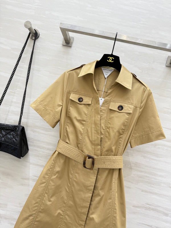 BV Shirt Dress In Yellow Cotton