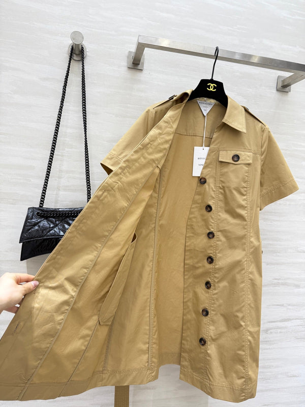 BV Shirt Dress In Yellow Cotton