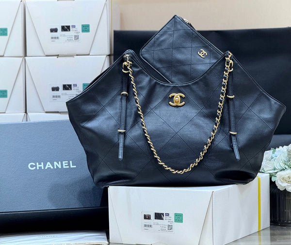 CC 25S Tote Bag in Black Calfskin
