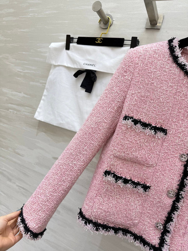 CC 25 Salzburg Wool Soft Tweed Braided Pink Jacket