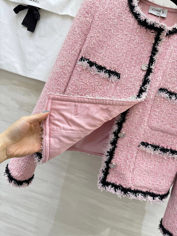 CC 25 Salzburg Wool Soft Tweed Braided Pink Jacket