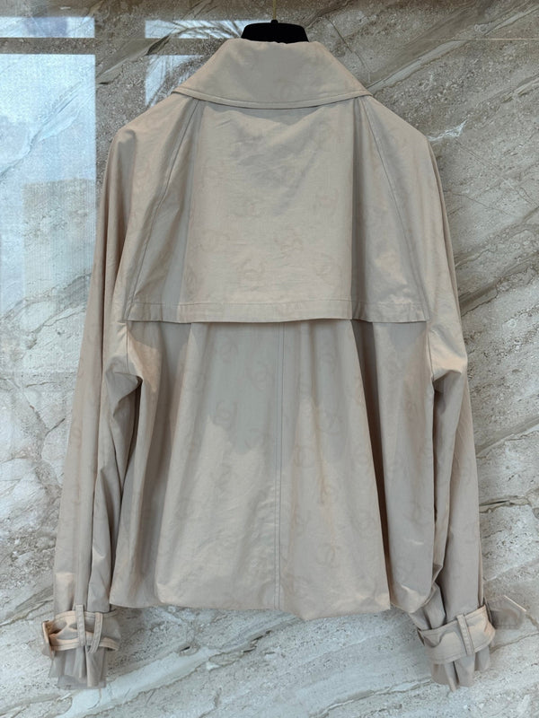 CC 25B Hidden Logo Trench Coat Beige Cotton