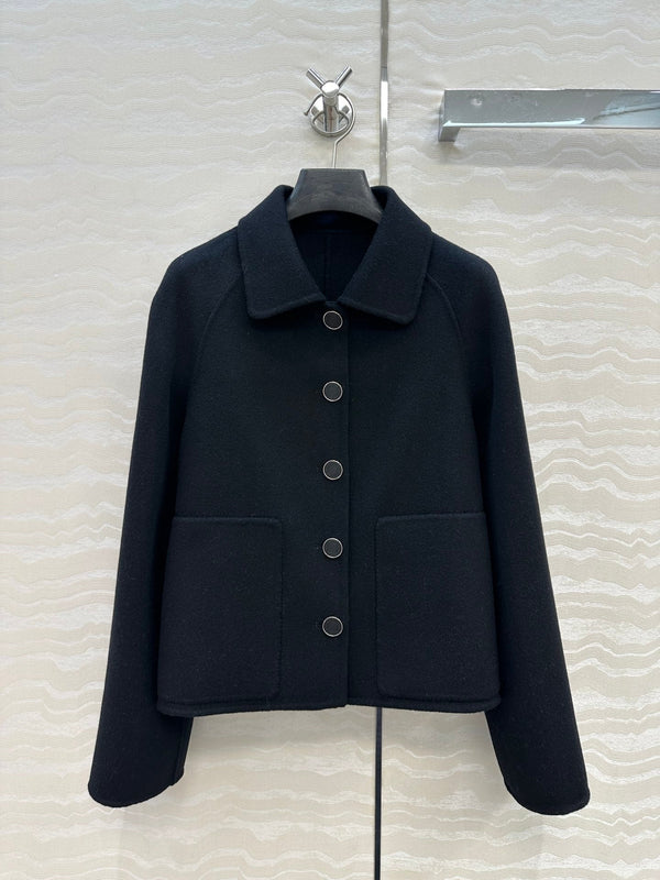 HM Coat Black Wool and Cashmere 304566