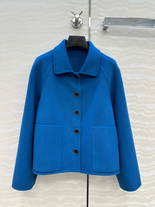 HM Coat Blue Wool and Cashmere 304569