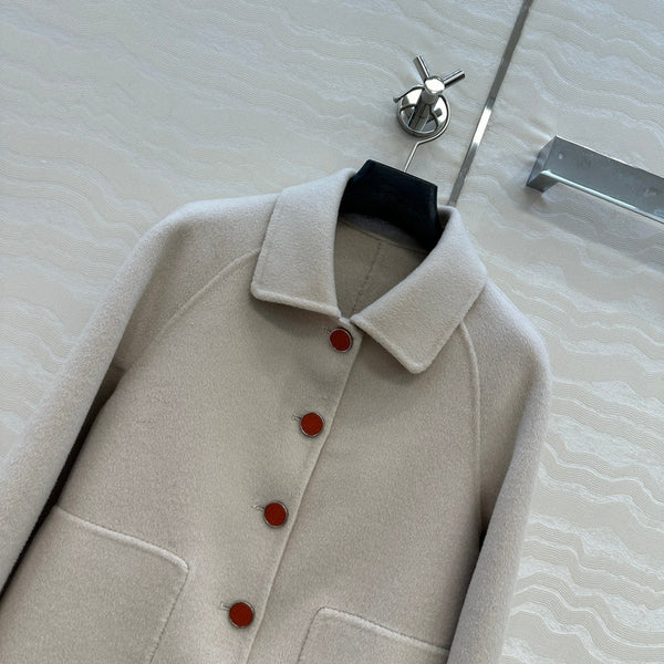HM Coat Cream Wool and Cashmere 304574
