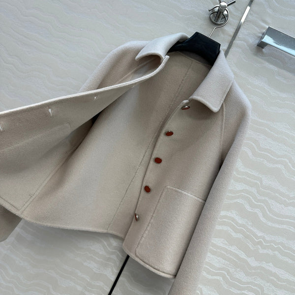 HM Coat Cream Wool and Cashmere 304574