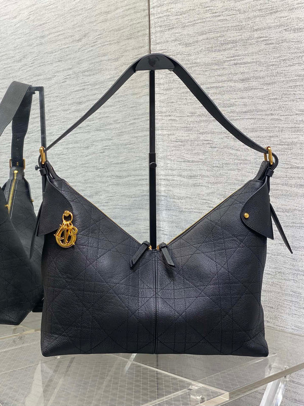 CD VOYAGE Handbag 34cm Black Cowhide