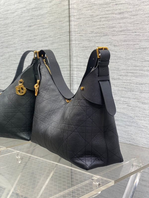 CD VOYAGE Handbag 34cm Black Cowhide