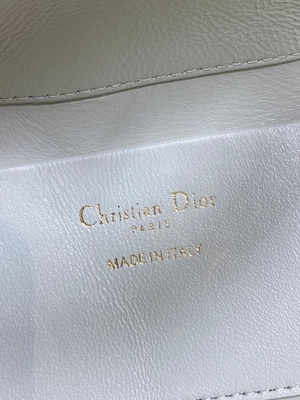 CD Small Toujours Vertical 18cm White and Black Lambskin