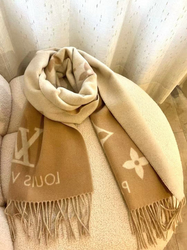 LV Reykjavik Scarf 170cm Beige Clair Cashmere 839546