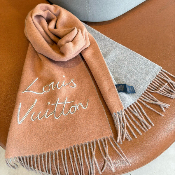LV Scarf 180cm Double-Sided Sheep Wool 838268