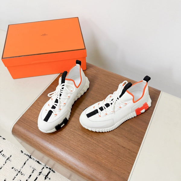 HM 25VS Lift Slip-On Sneakers White Cowhide Down Fabric 492933