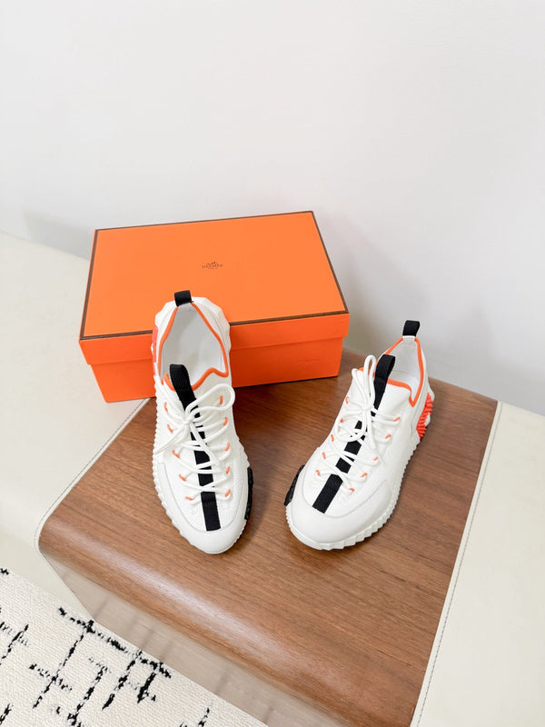 HM 25VS Lift Slip-On Sneakers White Cowhide Down Fabric 492933
