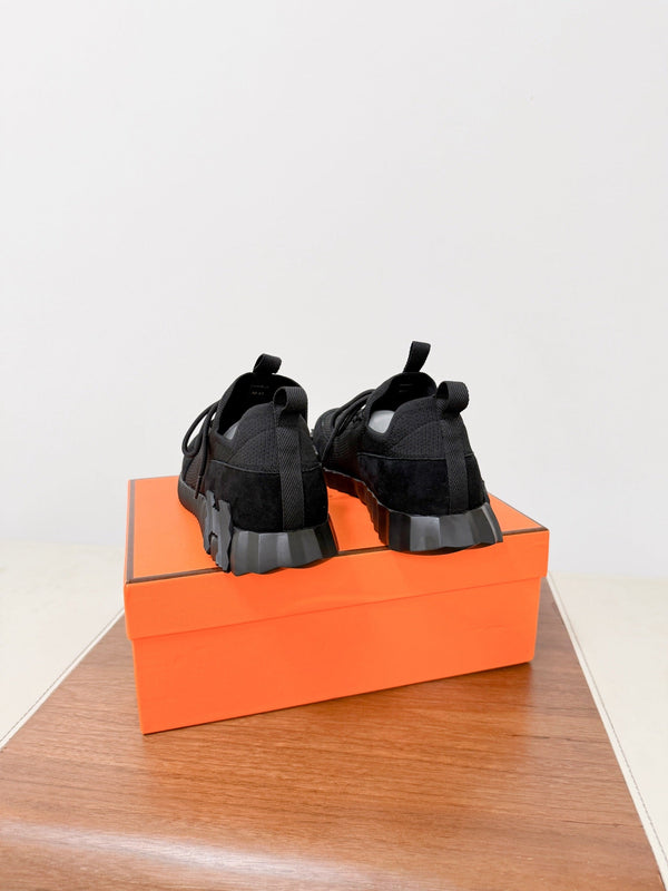 HM 25VS Lift Slip-On Sneakers Full Black Suede Down Fabric 492935
