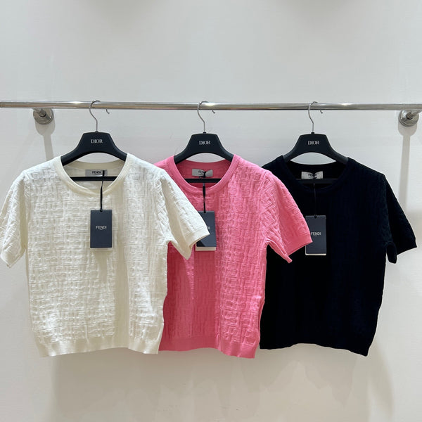 Fendi Letter Jacquard Viscose Short-Sleeves T-shirt