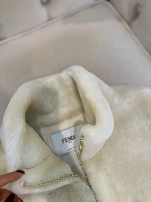 Fendi 25AW Merino Shearling White Vest