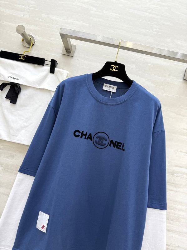 CC 25 Fake Two-Piece Design Long-Sleeved Sweater