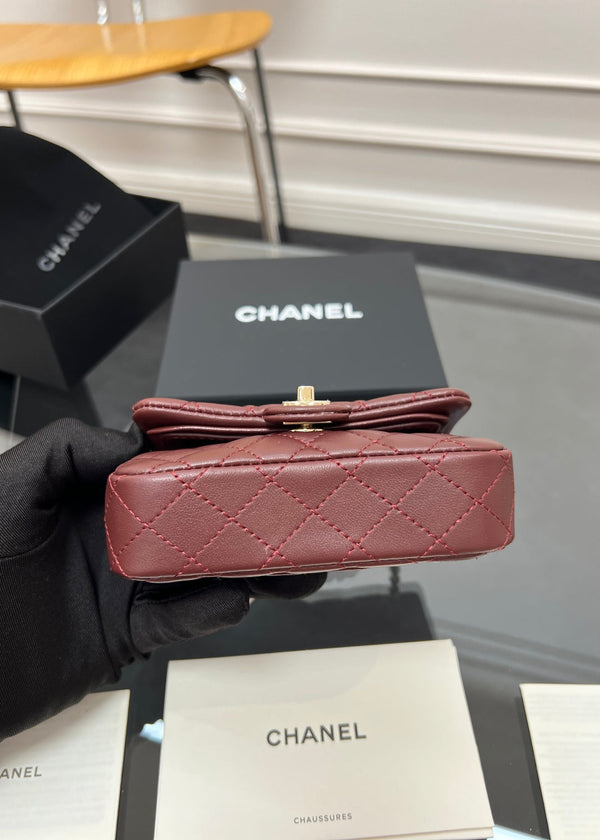 CC 25A Super Mini Bag 12.5cm Red Lambskin