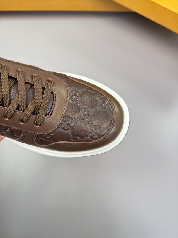 GG SNEAKER BROWN NAPPA LEATHER 194568