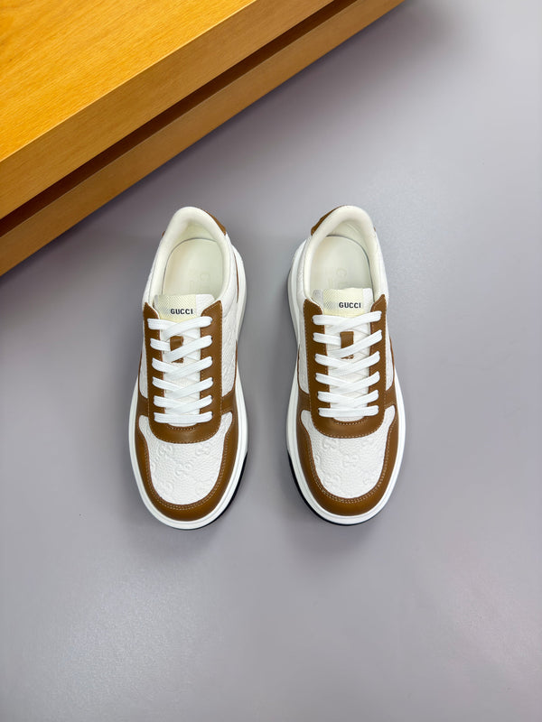 GG SNEAKER WHITE BROWN NAPPA LEATHER 194552