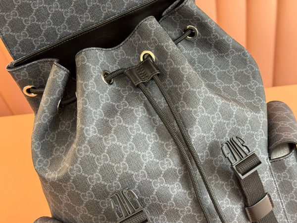 GG Side Pocket Backpack Black Supreme Canvas
