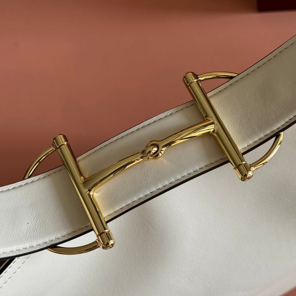 GG 25FW Beatrix Handbag 40cm White Calfskin GHW