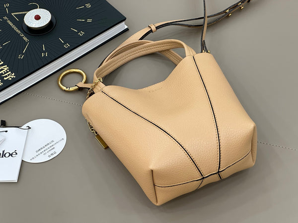 Chloe Spin Tote Bag Small 18cm Beige Calfskin 272304