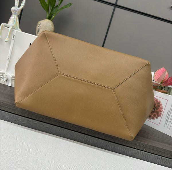 Loewe Puzzle Fold Handbag in Glossy Brown Cowhide 274274