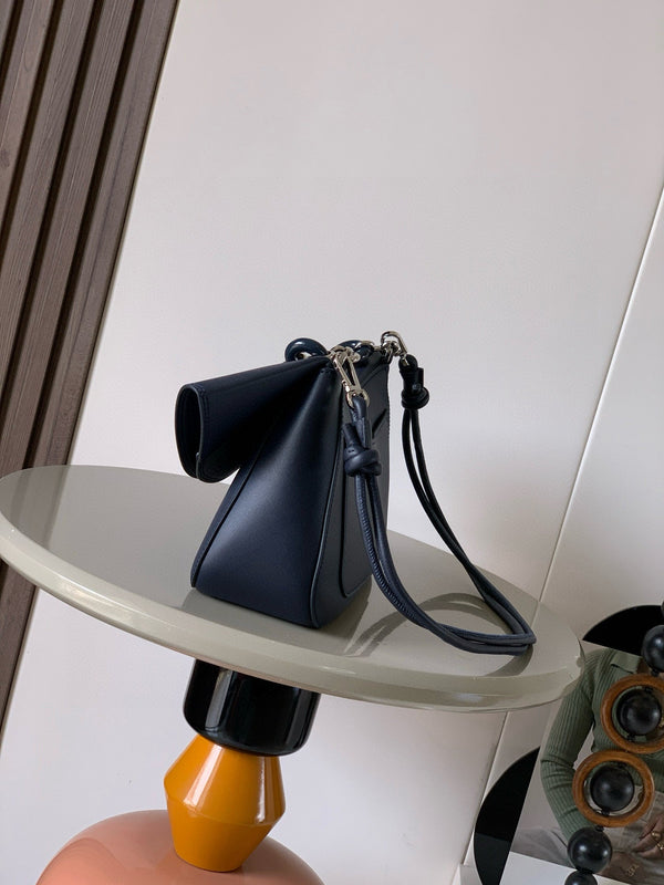 Loewe Ola Handbag Medium 26cm in Blue Silver Calfskin 274228