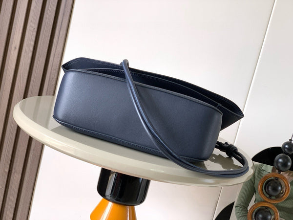 Loewe Ola Handbag Medium 26cm in Blue Silver Calfskin 274228