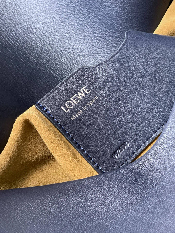 Loewe Ola Handbag Medium 26cm in Blue Silver Calfskin 274228