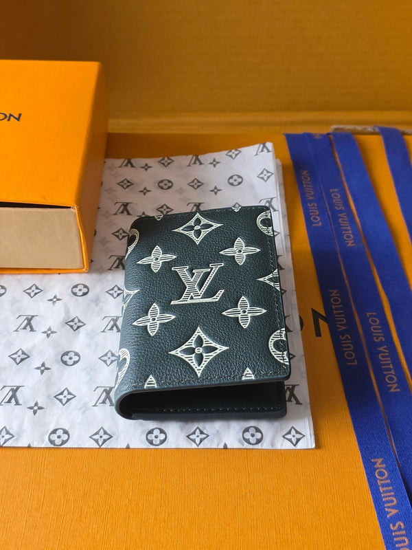 LV Pocket Dark Gray Wallet in Montgomery calfskin 274803