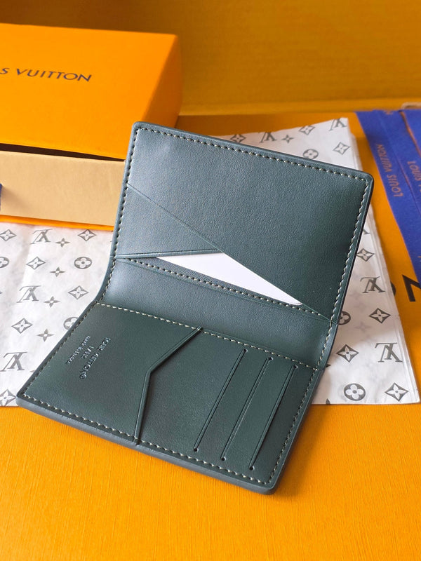 LV Pocket Dark Gray Wallet in Montgomery calfskin 274803